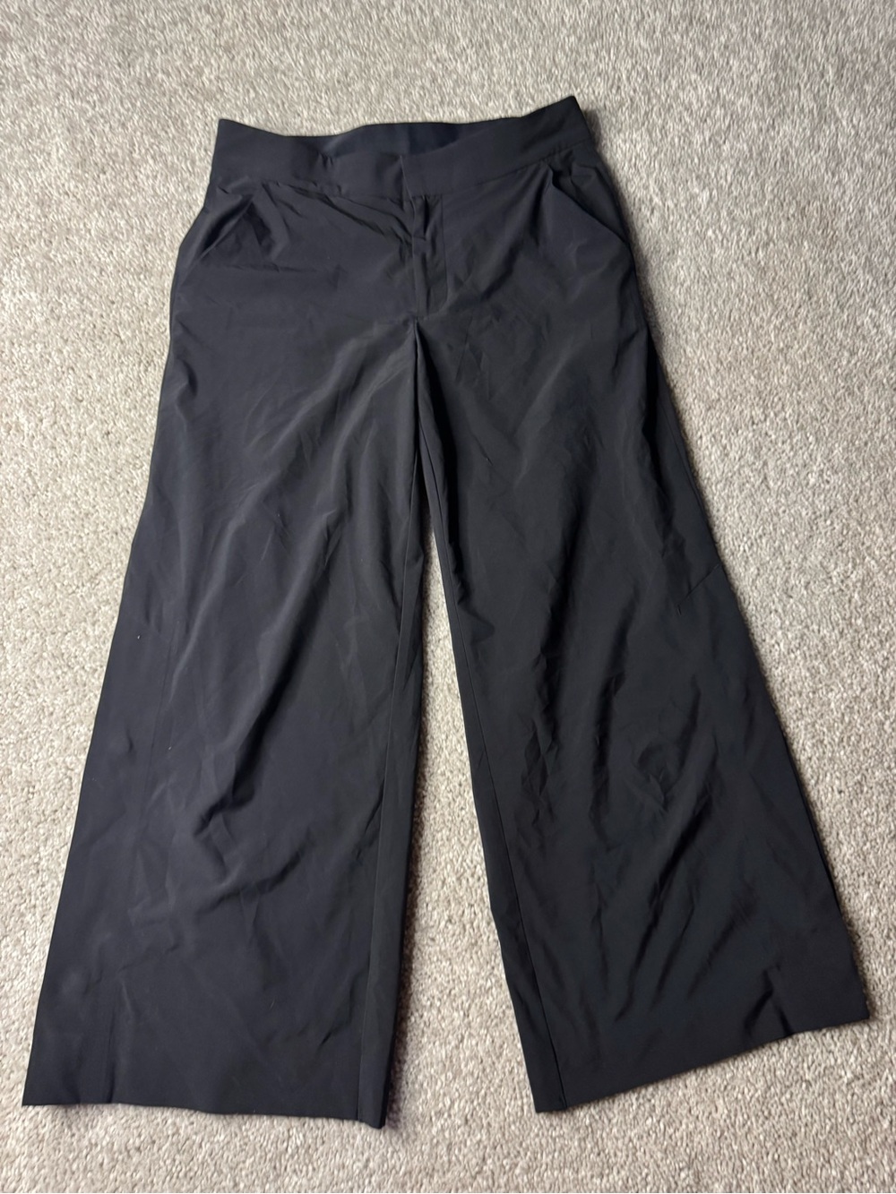 Athleta Black Wide-Leg Ankle Crop Pants